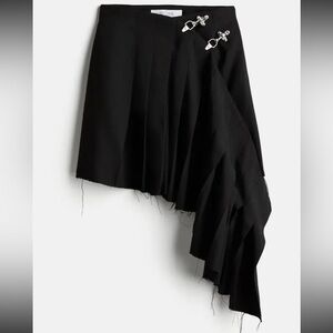 NWOT Rokh x H&M Wool-Blend Asymmetric Skirt in Black US 8